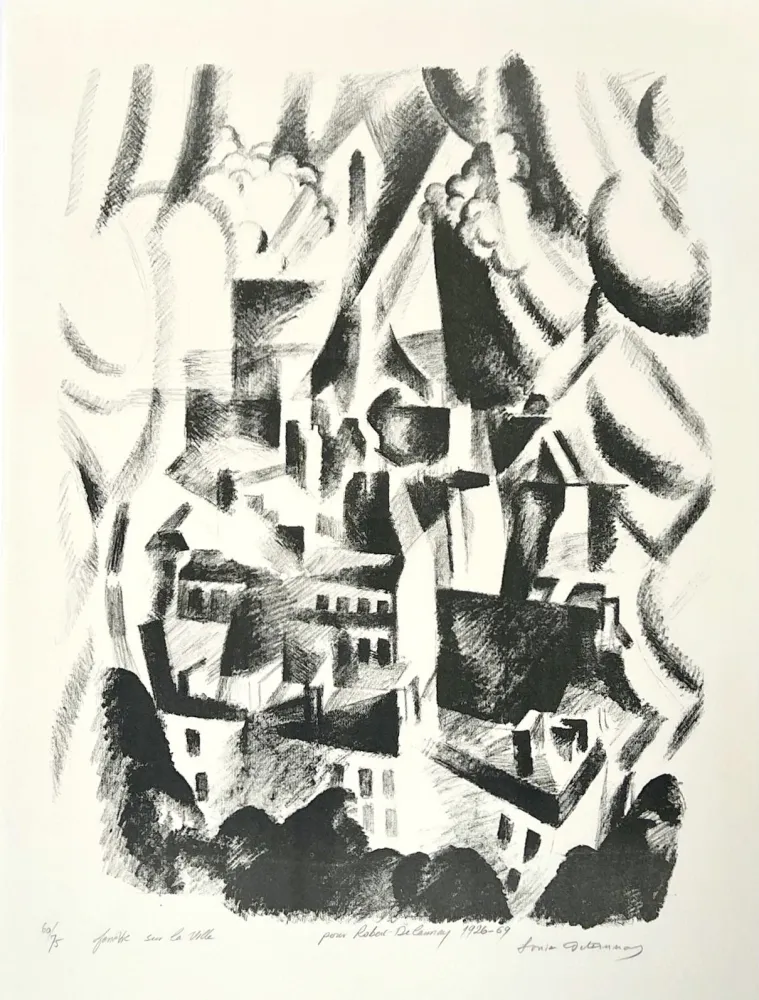 石版画 Delaunay - Fenêtre sur la ville