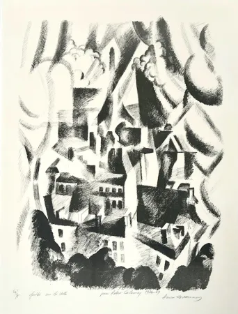 石版画 Delaunay - Fenêtre sur la ville