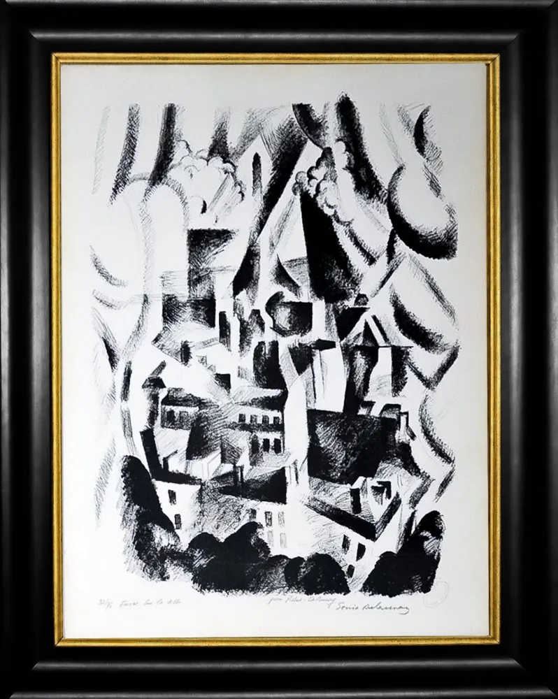 石版画 Delaunay - Fenêtre sur la ville