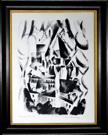 石版画 Delaunay - Fenêtre sur la ville