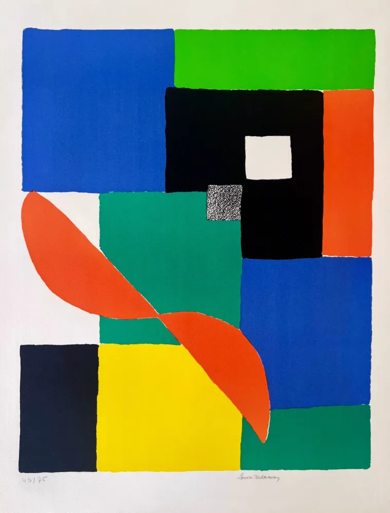 石版画 Delaunay - Hélice Rouge 