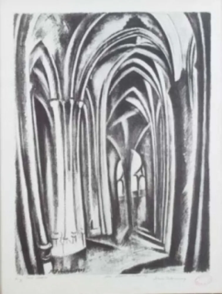 石版画 Delaunay - Saint severin
