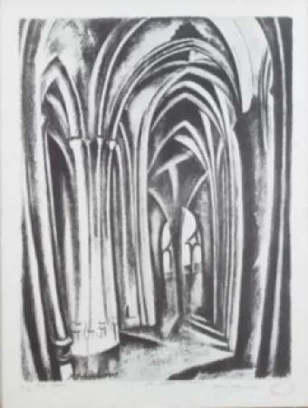 石版画 Delaunay - Saint severin