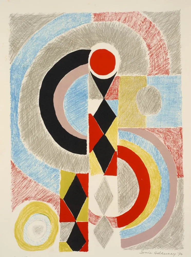 石版画 Delaunay - Sonia Delaunay (1885-1979). Totem. Lithographie signée. 1970.