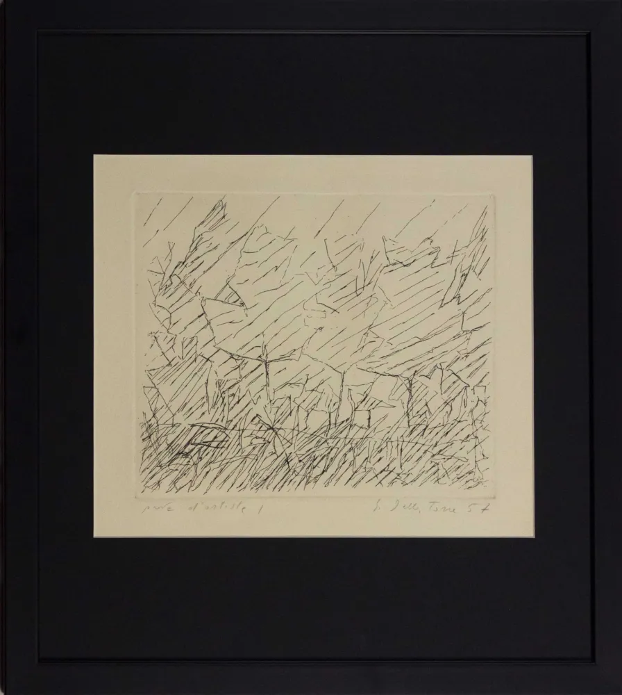 蚀刻版画 Della Torre - Alberi in Lombardia