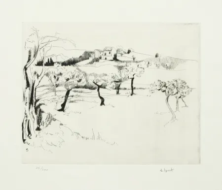 蚀刻版画 Delprat - Paysage