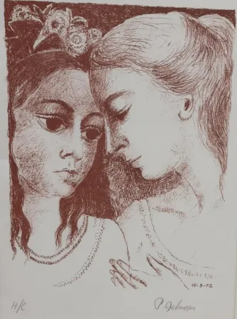 石版画 Delvaux - Confidences