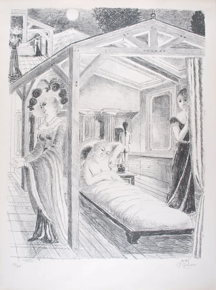 石版画 Delvaux - La Mer est proche