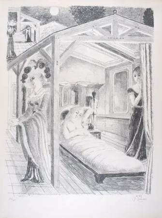 石版画 Delvaux - La Mer est proche