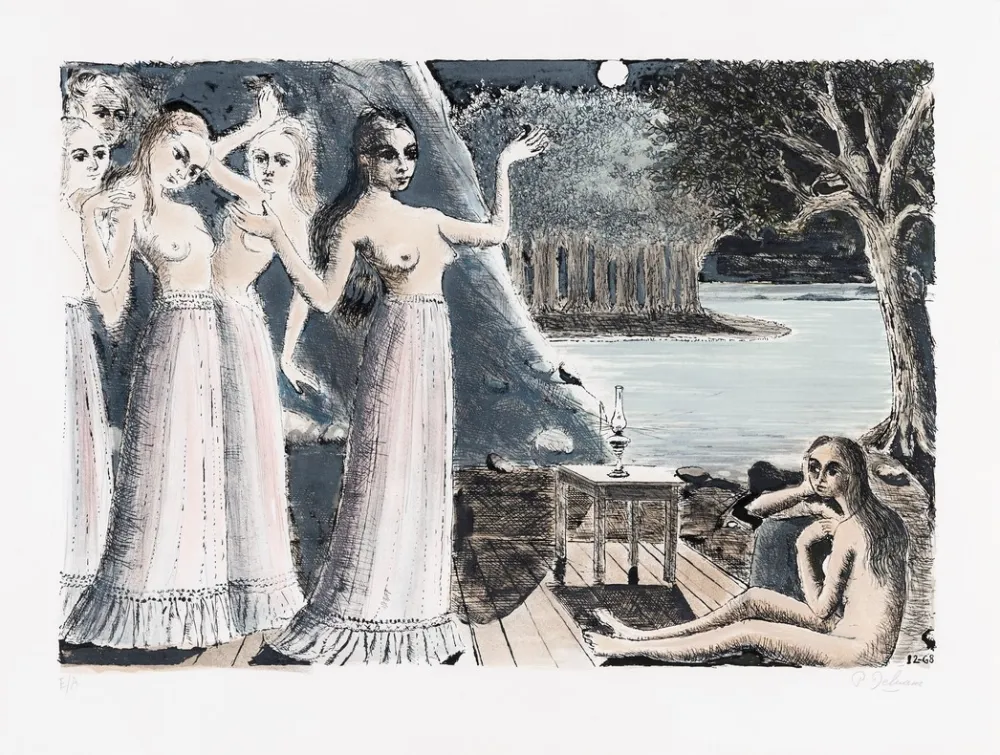石版画 Delvaux - Le bout du monde