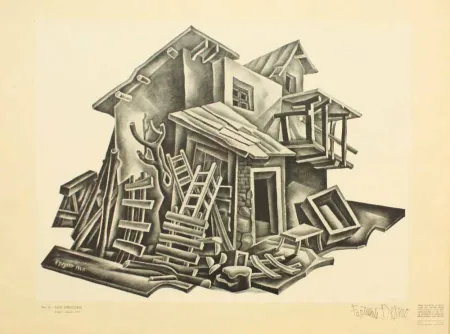 石版画 Depero - CASE DIROCCATE