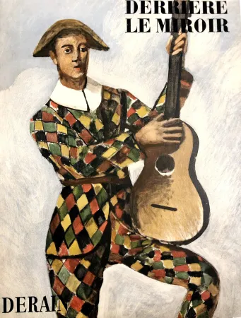 石版画 Derain - Arlequin à la guitare
