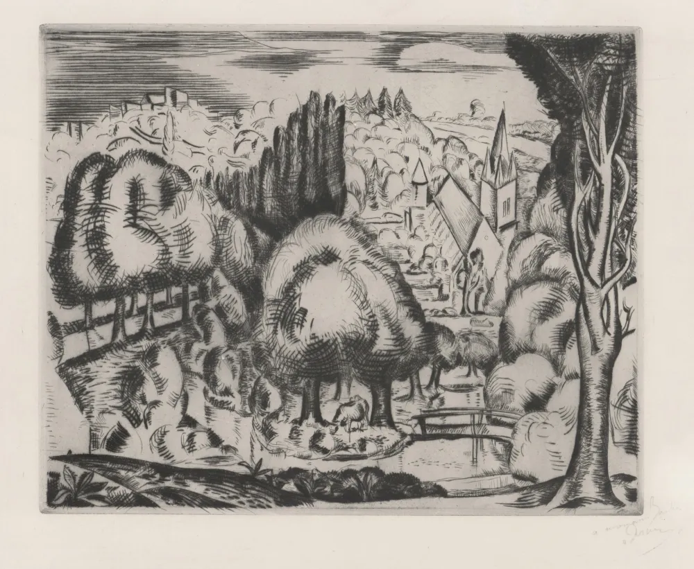 干刻版画 Derain - Paysage (Le Morin)