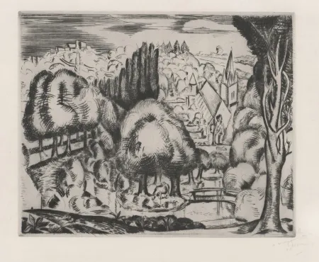 干刻版画 Derain - Paysage (Le Morin)
