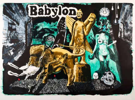石版画 Deroubaix - Babylon