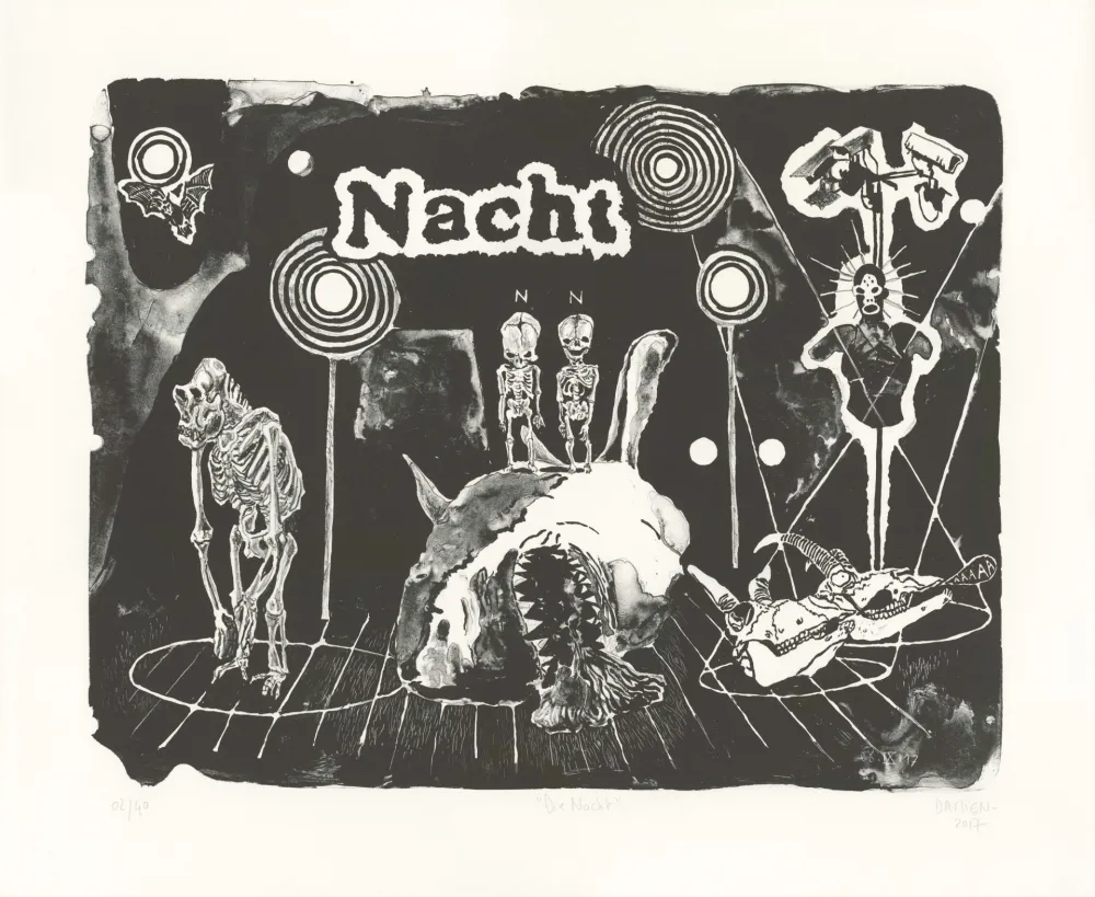 石版画 Deroubaix - Die Nacht