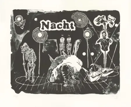 石版画 Deroubaix - Die Nacht