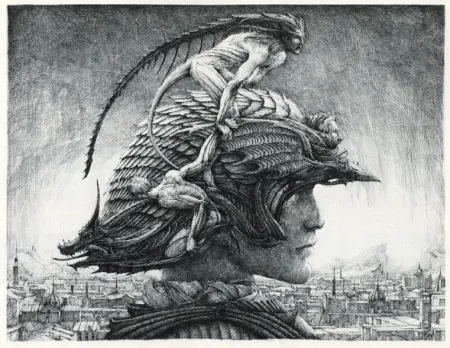 版画 Desmazières - Casque d'Apparat/Head of a soldier