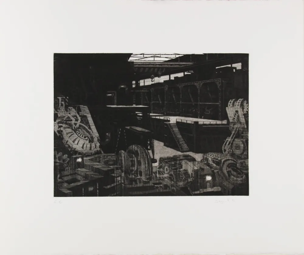 蚀刻版画 Deyrail - Usine