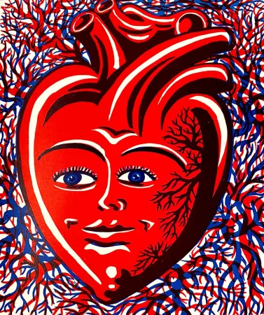 石版画 Di Rosa - Corps amoureux