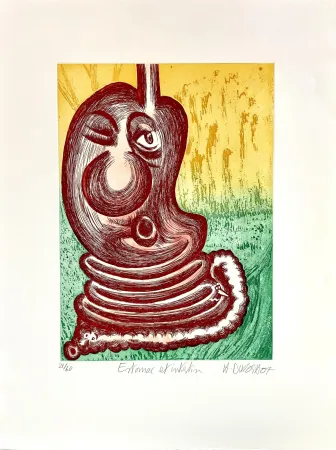 蚀刻版画 Di Rosa - Estomac et Intestin