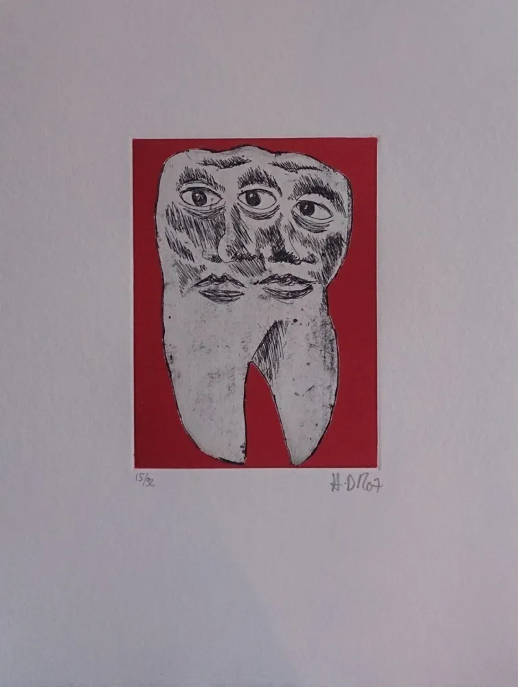 版画 Di Rosa - Les 32 dents