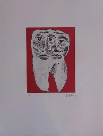 版画 Di Rosa - Les 32 dents
