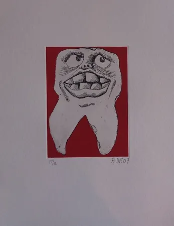 版画 Di Rosa - Les 32 dents