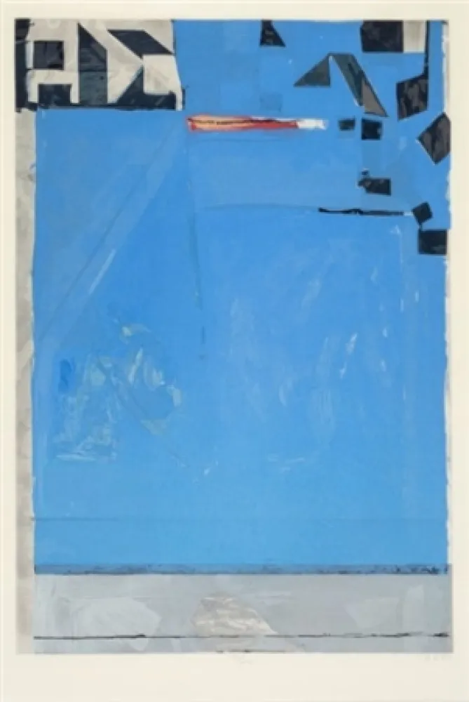 木刻 Diebenkorn - Blue with Red