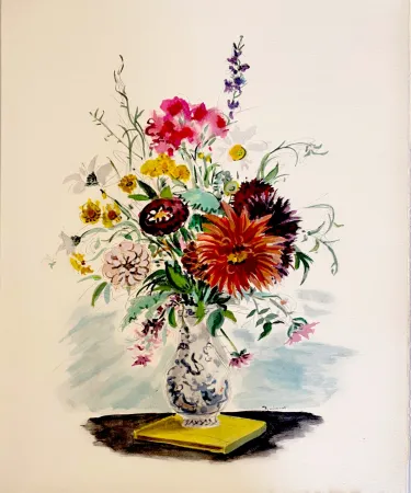 石版画 Dignimont - Dahlia, Zinnias et autres