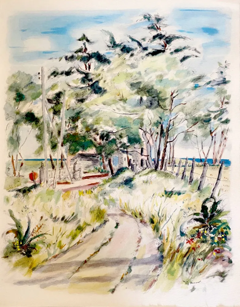 石版画 Dignimont - La villa Graveslenne