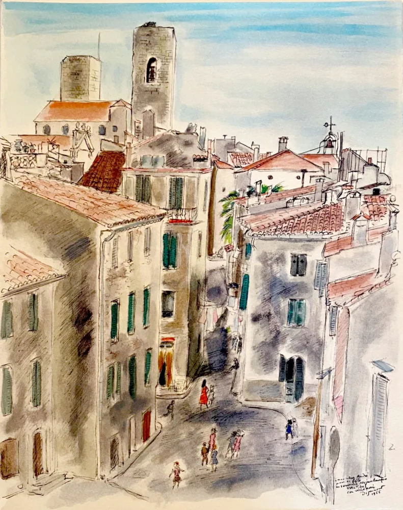 石版画 Dignimont - Souvenir du vieil Antibes