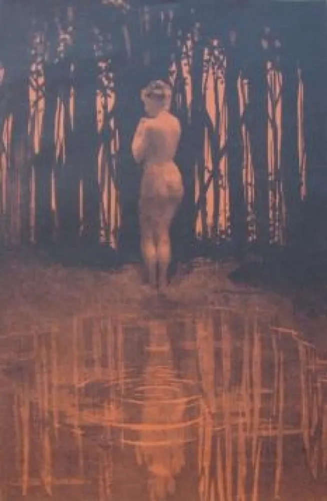 石版画 Dillon - Baigneuse