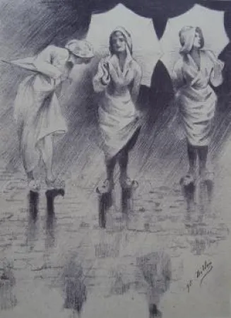 石版画 Dillon - Pluviôse / Rainy