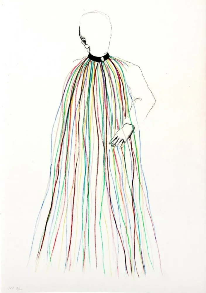 石版画 Dine - Dorian Gray in Multi-Colored Vinyl Stripe Cape