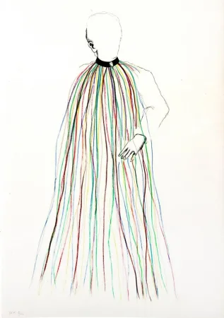 石版画 Dine - Dorian Gray in Multi-Colored Vinyl Stripe Cape