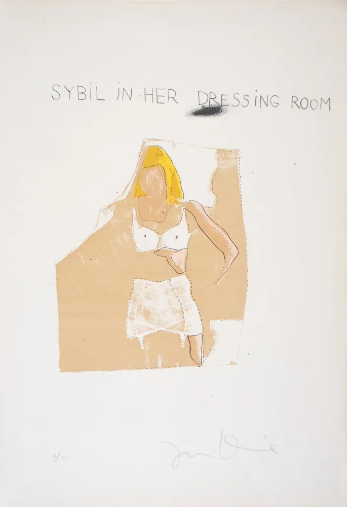 石版画 Dine - Sybil Vane in her Dressing Room