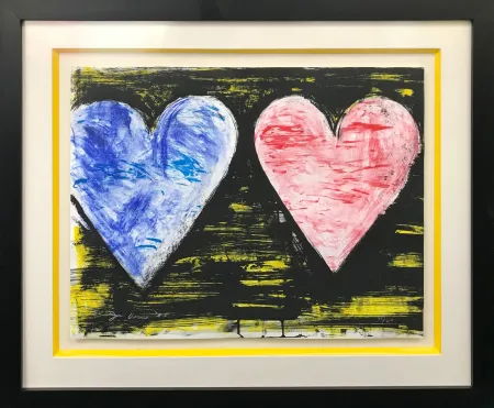 石版画 Dine - TWO HEARTS AT SUNSET