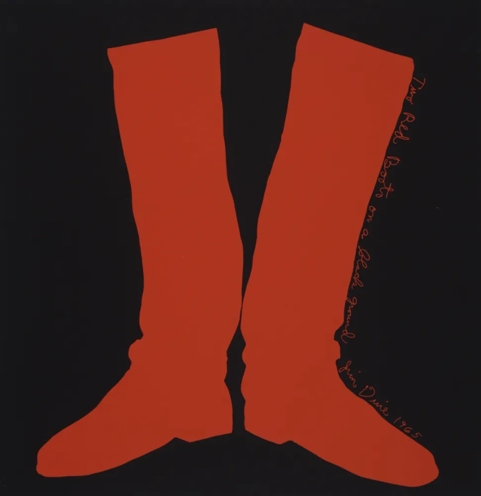 丝网印刷 Dine - Two Red Boots on a Black Ground, 1968