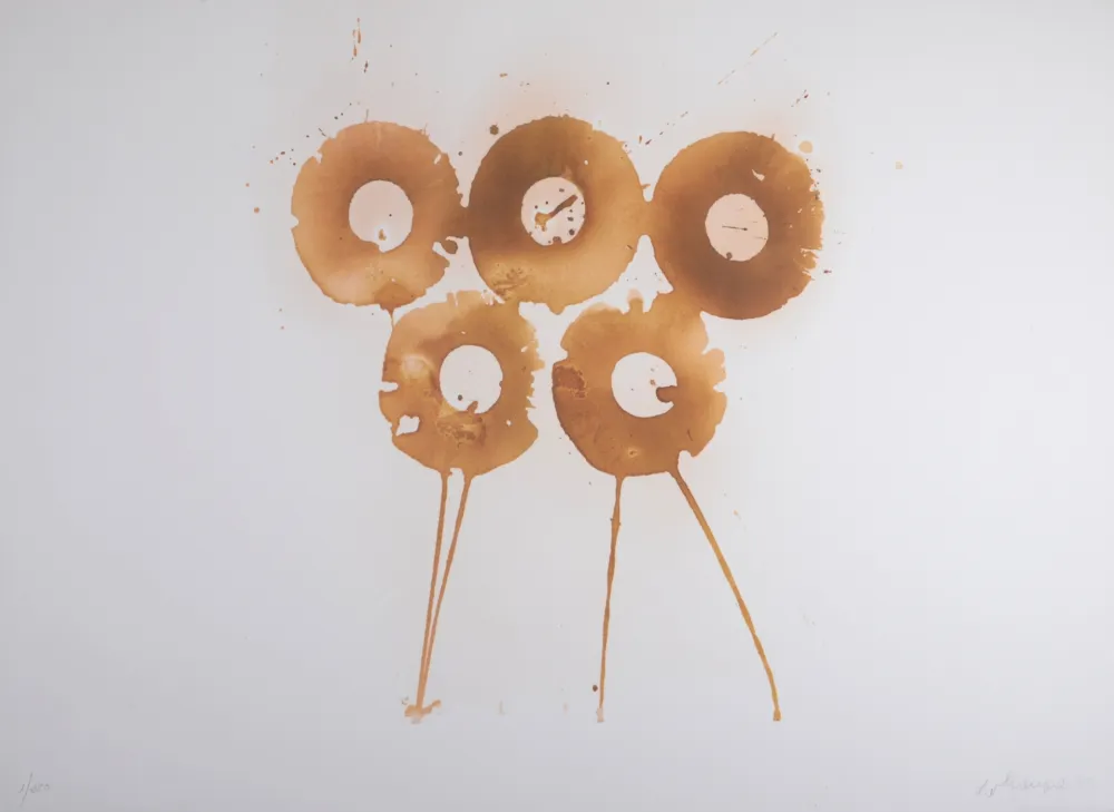 石版画 Dokoupil - Golden Rings