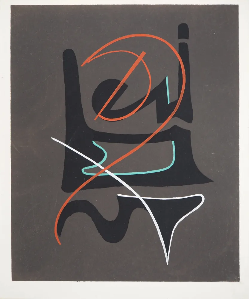 石版画 Domela - Ecriture abstraite