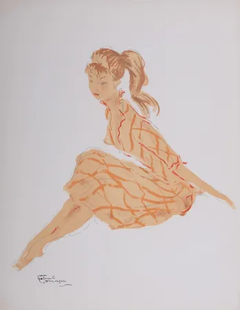 石版画 Domergue - La Parisienne : Cathie, 1956