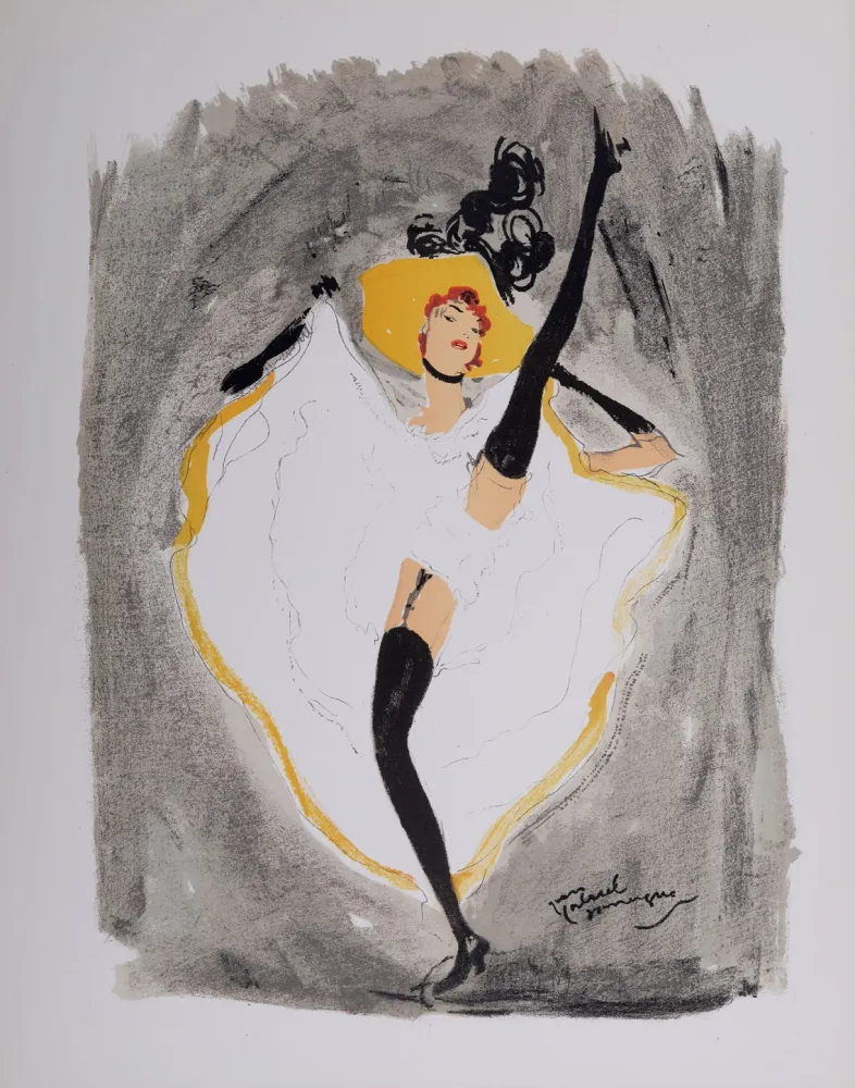 石版画 Domergue - La Parisienne : French Cancan, 1956