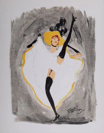 石版画 Domergue - La Parisienne : French Cancan, 1956