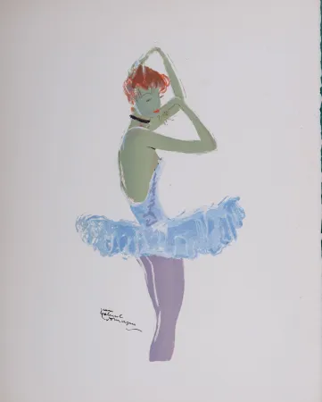 石版画 Domergue - La Parisienne : La Ballerine, 1956