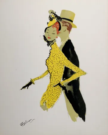 石版画 Domergue - La Parisienne : La belle Hélène, 1956