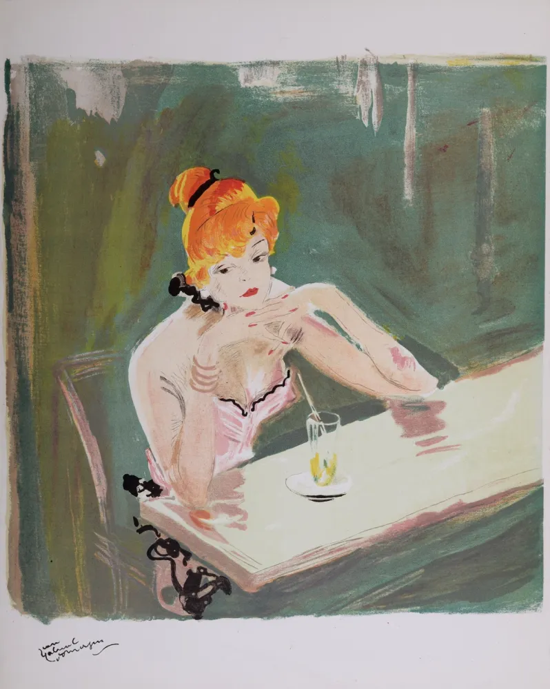石版画 Domergue - La Parisienne : Mauricette, 1956