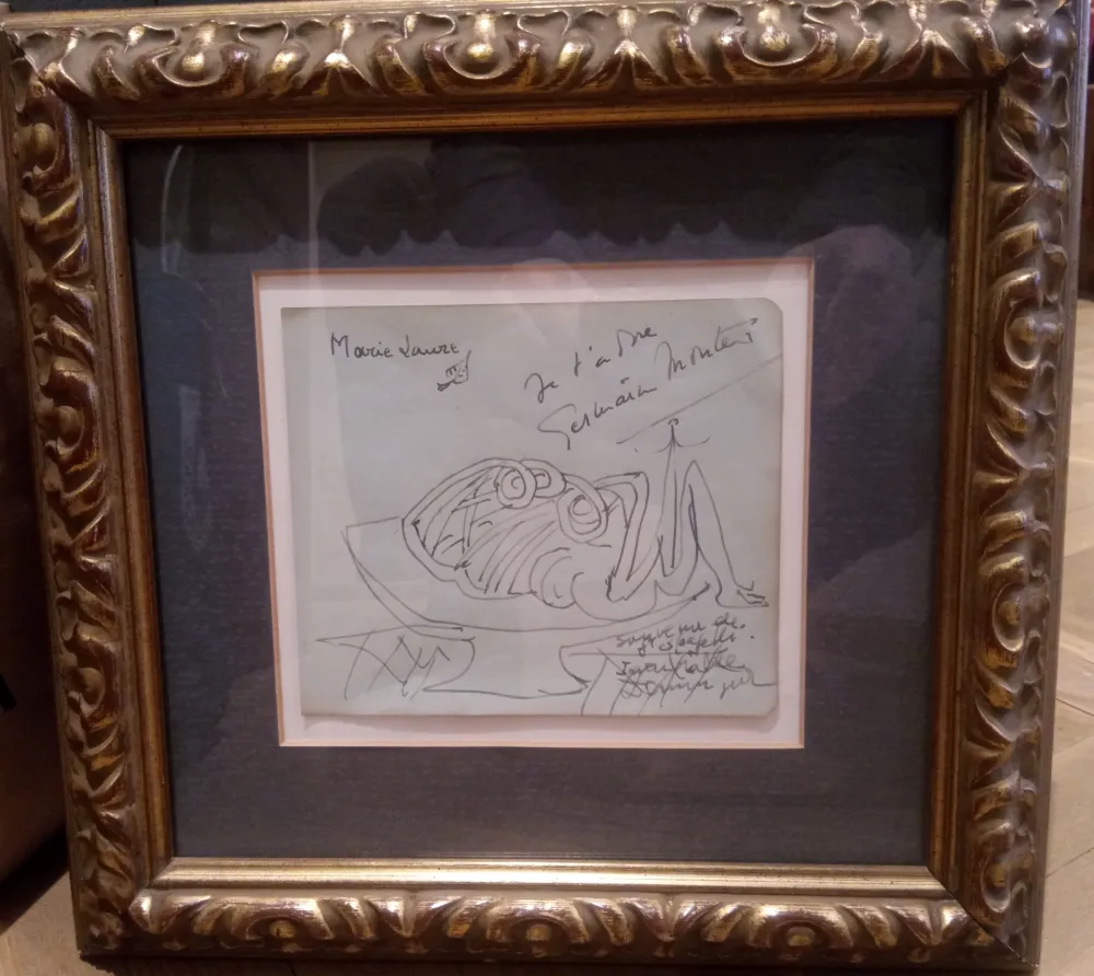 无技术 Dominguez - Dibujo con dedicatoria a Marie Laure de Noailles