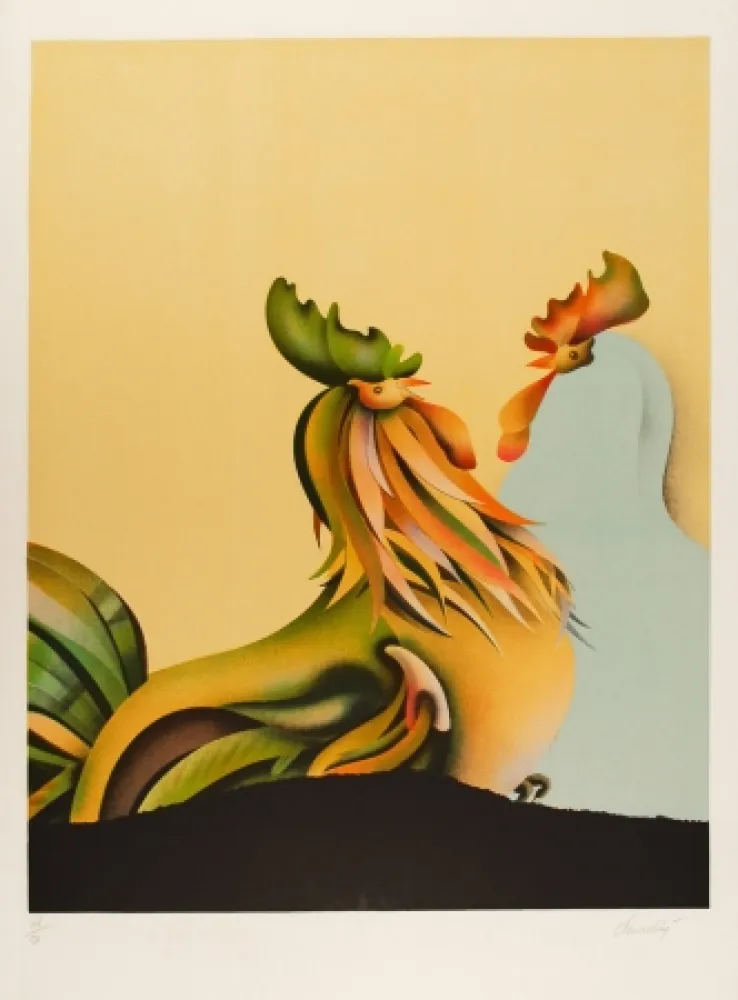 石版画 Donadini - Les deux amis / The Two Friends