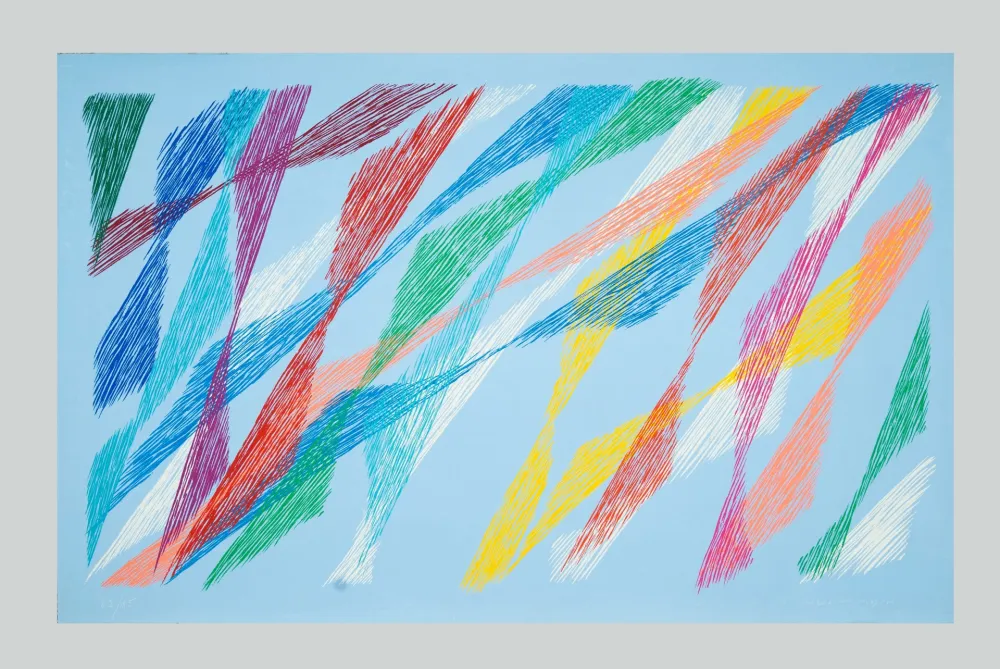 丝网印刷 Dorazio - Composizione azzurra